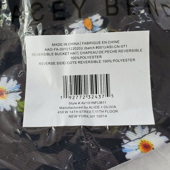 Alice + Olivia By Stacey Bendet Reversible Bucket Hat Daisy Print 100% Polyester - Picture 5 of 6